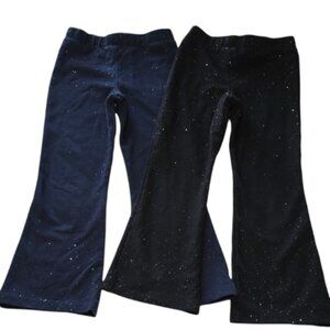 Garanimals Girls 5T Lot of 2 Glittery Navy and Black Flare Leggings/Pants T19